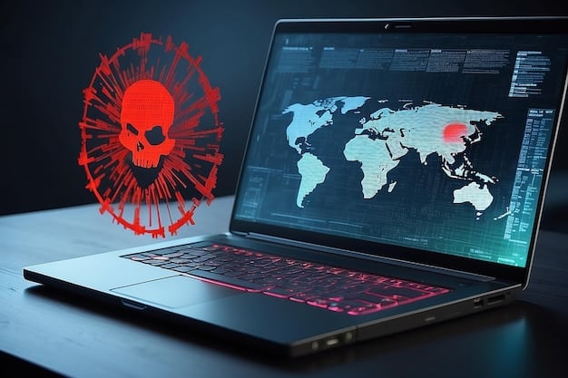 A visual representation of a ransomware attack, showing a computer screen with a ransom demand, emphasizing the financial and operational disruption caused by such attacks on state government systems.