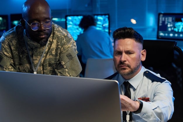 A photo depicting a joint cybersecurity training exercise between state government officials and federal agents, highlighting the collaborative effort to bolster cybersecurity defenses.