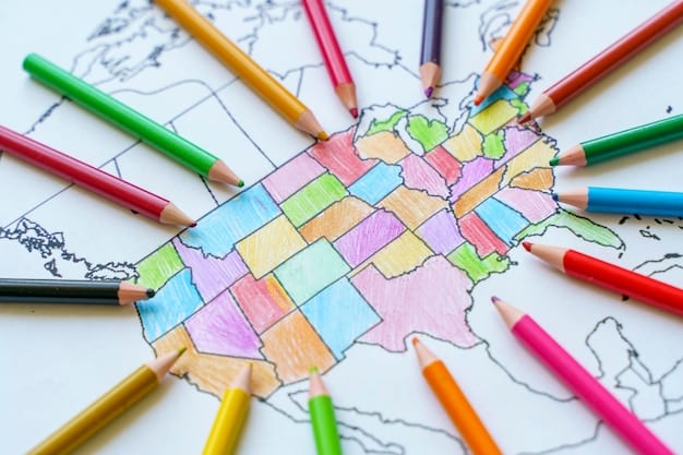 A detailed map of a US state, showcasing congressional districts with different colors to represent various political parties' strongholds. The map also indicates key demographic data within each district, such as race, income, and age distribution, and their impact on voting patterns.
