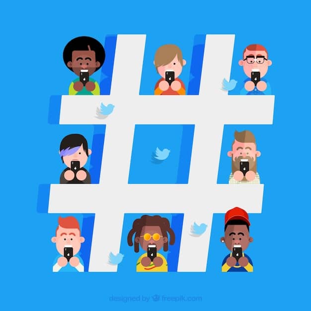 A split screen showing two groups of people, one group engaging positively with political content on social media, the other reacting negatively, divided by a social media platform logo in the middle.
