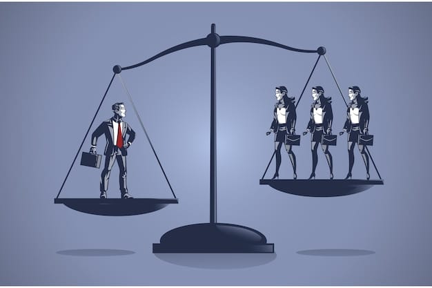 A visual representation of the scales of justice, heavily tilted to one side, with figures representing the Republican and Democratic parties pulling on the scales, symbolizing the potential for imbalance and unfairness.