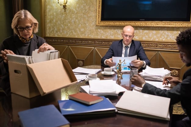 A political finance lawyer reviewing FEC filings related to a campaign's fundraising activities in his office, highlighting the importance of compliance.